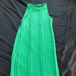 Green Knit Midi Dress  - Zara Size M